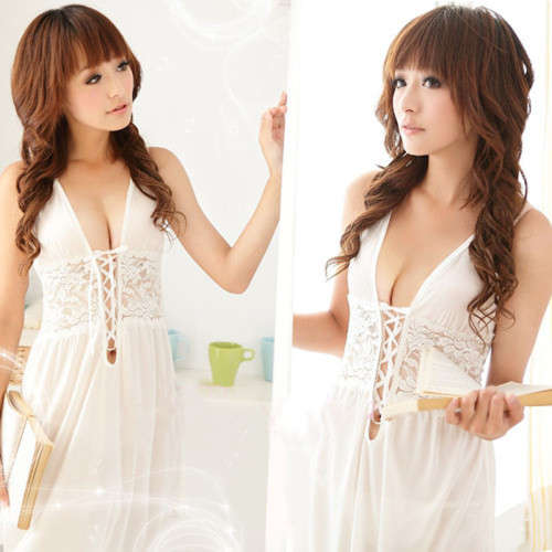 white knee length lingerie size 28-32