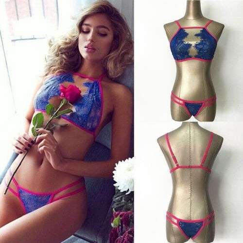 stunning unique blue pink lingerie size 32-34