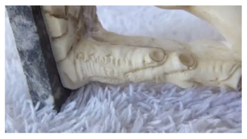 THE SMALLEST RESIN DAVID STATUE BY A.SANTINI OF ITALY ON A MARBLE LOOK BASE