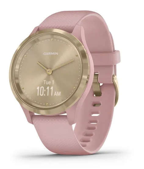 GARMIN vívomove® 3S Light gold stainless steel bezel with dust rose case and silicone band