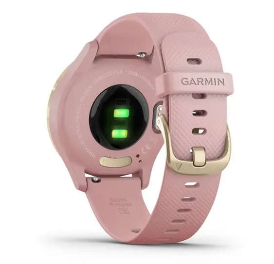 GARMIN vívomove® 3S Light gold stainless steel bezel with dust rose case and silicone band