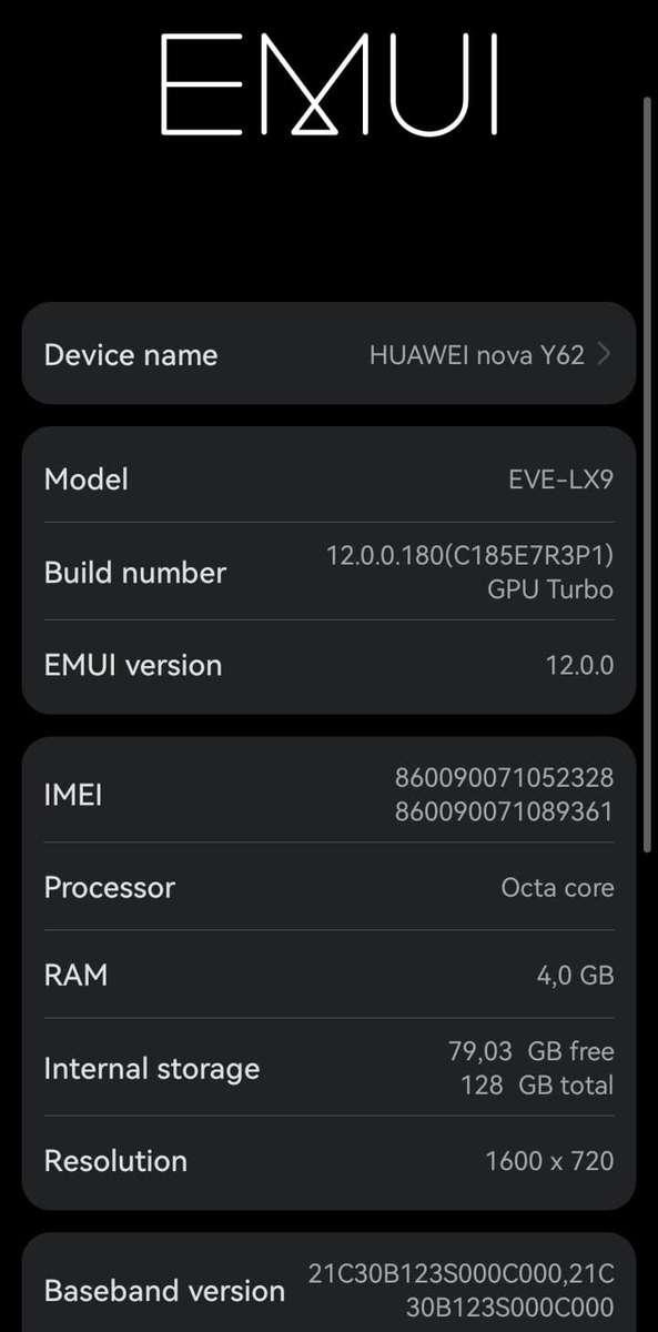 Huawei Nova Y62 128GB LTE Dual Sim - Sapphire Blue