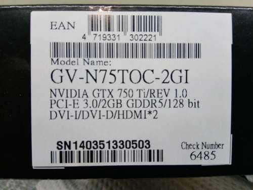 GIGABYTE GEFORCE GTX 750 TI