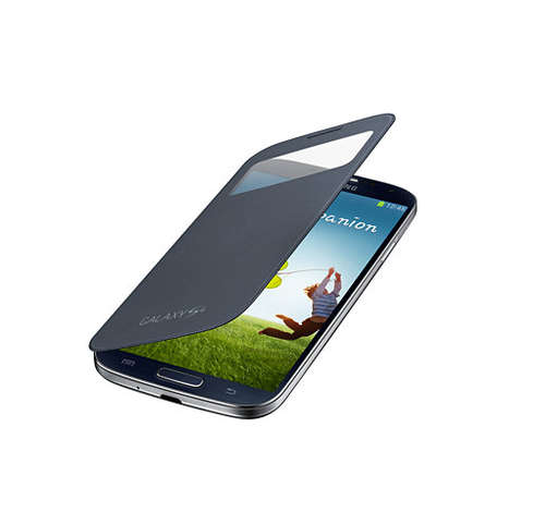 Flip Cover for Samsung S4 in Black (S-View)