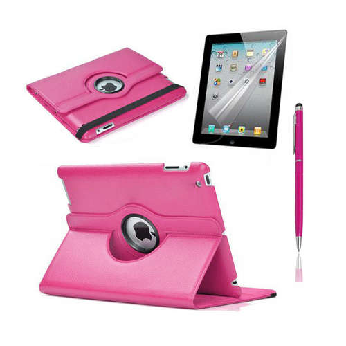 iPad Rotatable Case, Stylus & Screen Protector in any Colour (Free Delivery)