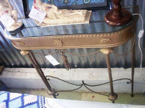 Wrought Iron Demi Lune Table