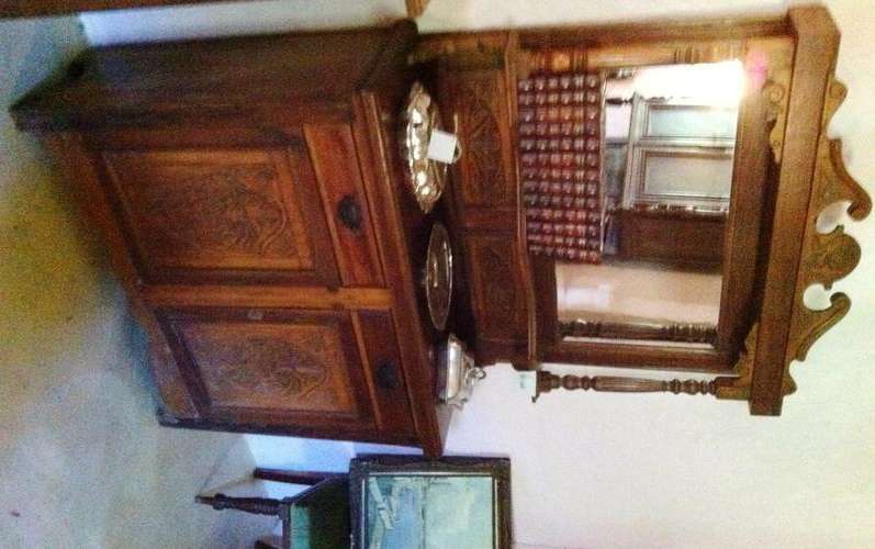 19thC Walnut Mirror Backed Sideboard