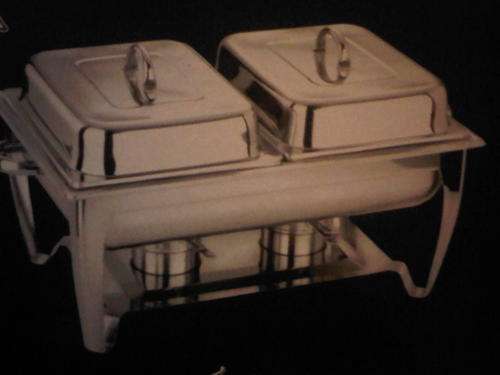 ***** Two Burners Chafing Dish With TWO lids And Two Inner Tray Stunning Stainless Steel*****