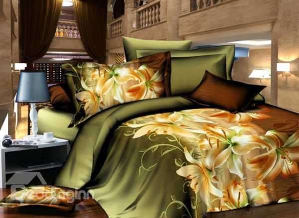 3D Duvet Cover Set  LillyFlower  King Size
