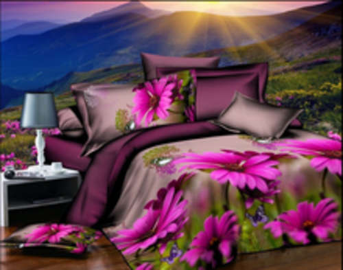 3D Duvet Bedding Purple Daisy