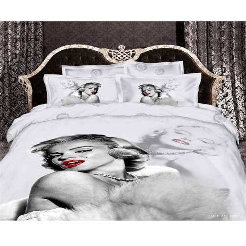 3D Duvet Bedding  Grey Marilyn Monroe