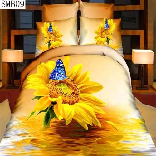 3D Duvet Bedding  Sunflower / Blue Butterfly