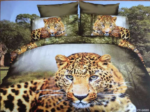 3D Duvet Bedding  Brown Jaguar