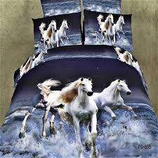 3D Duvet Bedding  White Horses