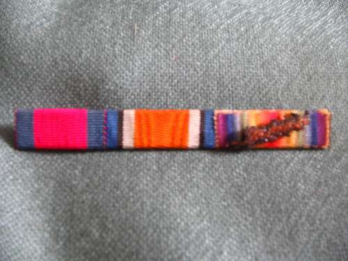 1st WW Ribbon Bar With M.I.D. Oak Leaf