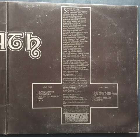 Black Sabbath 1970 LP (used)