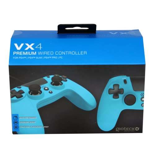 Gioteck VX4 Premium Wired Controller for PS4 / PC Blue New Still Sealed!
