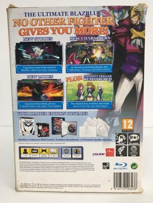 Blazblue Continuum Shift Extend Limited Collectors Edition PS3 Complete Good Condition! (See Photos)