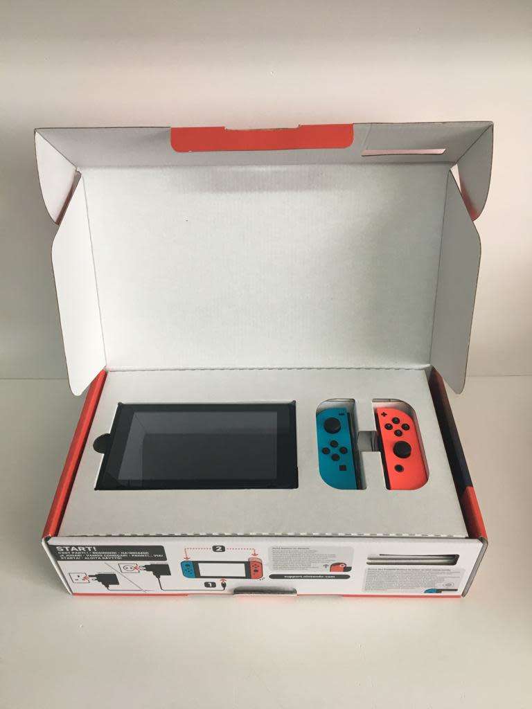 Nintendo Switch V2 Neon Blue/Neon Red Console Boxed Great Condition With Extras & Free Game!