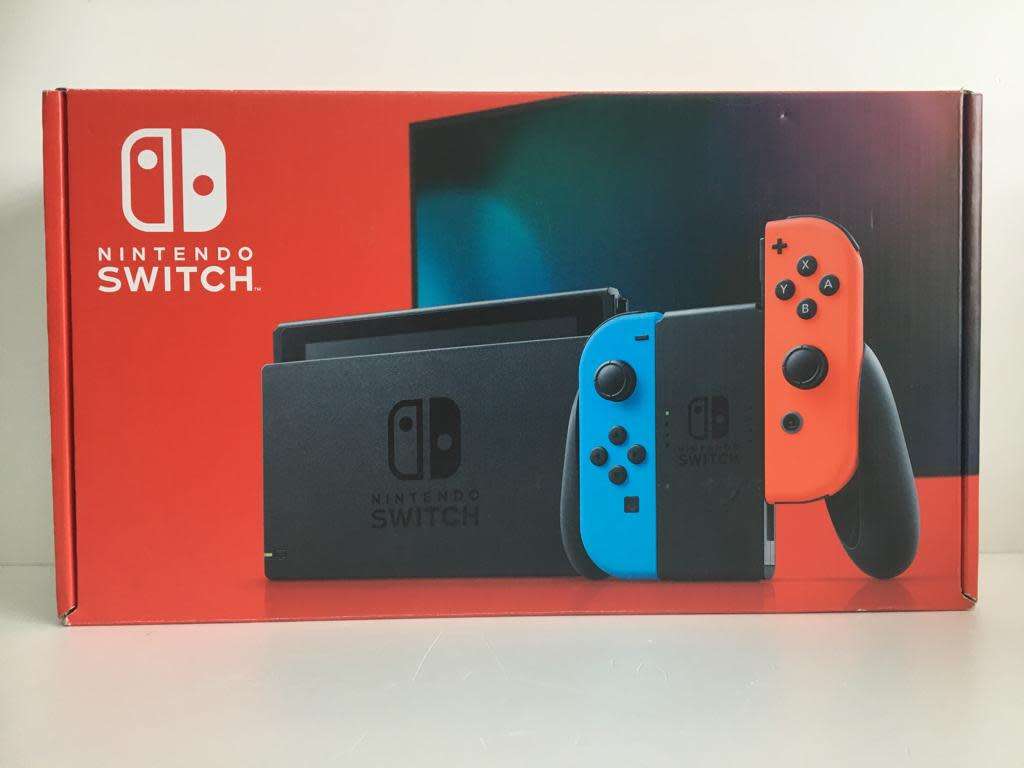Nintendo Switch V2 Neon Blue/Neon Red Console Boxed Great Condition With Extras & Free Game!