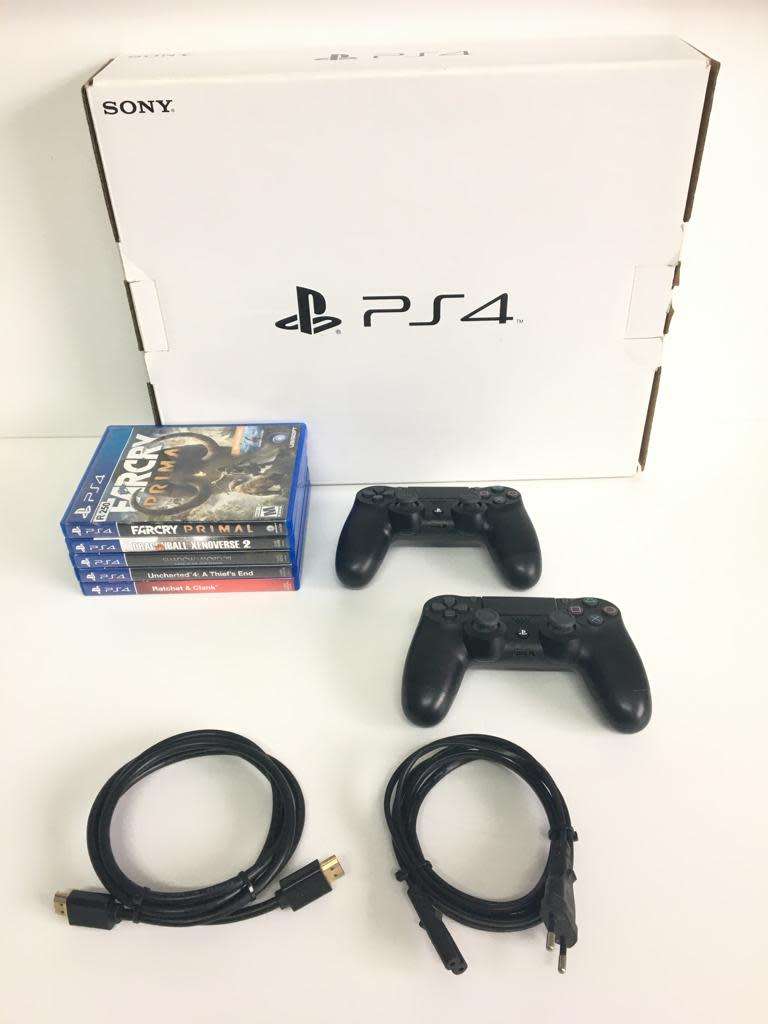 Playstation 4 Slim 1TB Console With 2 Official PS4 Controllers & Games!