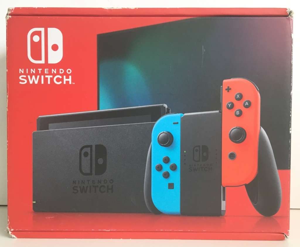 Nintendo Switch V2 Console - Neon Red / Neon Blue + Generic Pro Controller Immaculate Condition!
