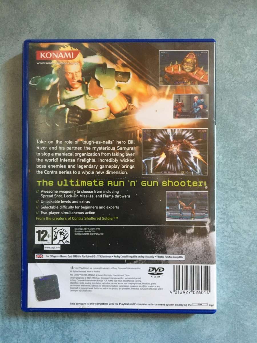 Neo Contra PlayStation 2  Booklet Not Included Great Condition!