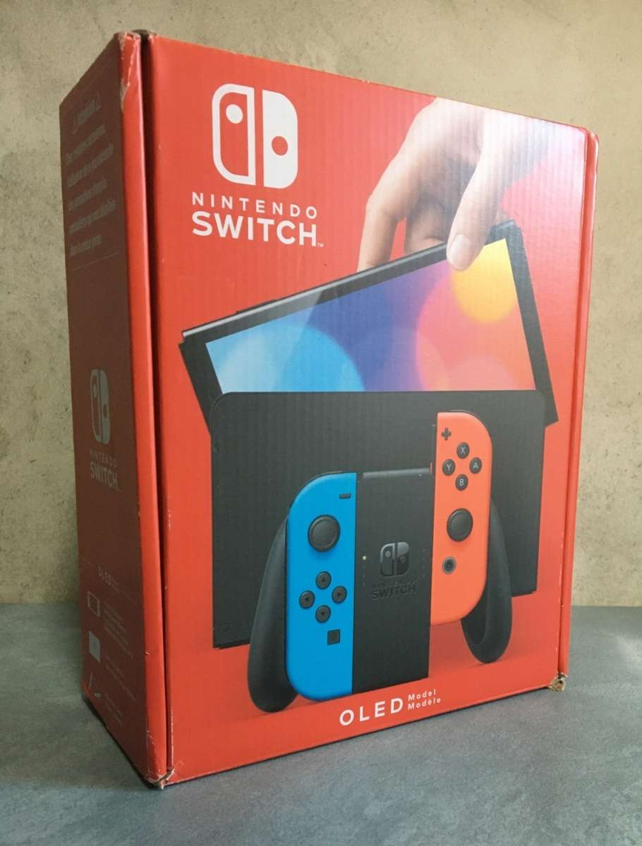 Nintendo Switch OLED Model HEG-001  64GB - Neon Red / Blue Boxed Great Condition!