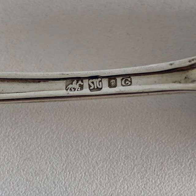 South African Hallmarked sterling silver Sugar spoon, Jam spoon and pate knife