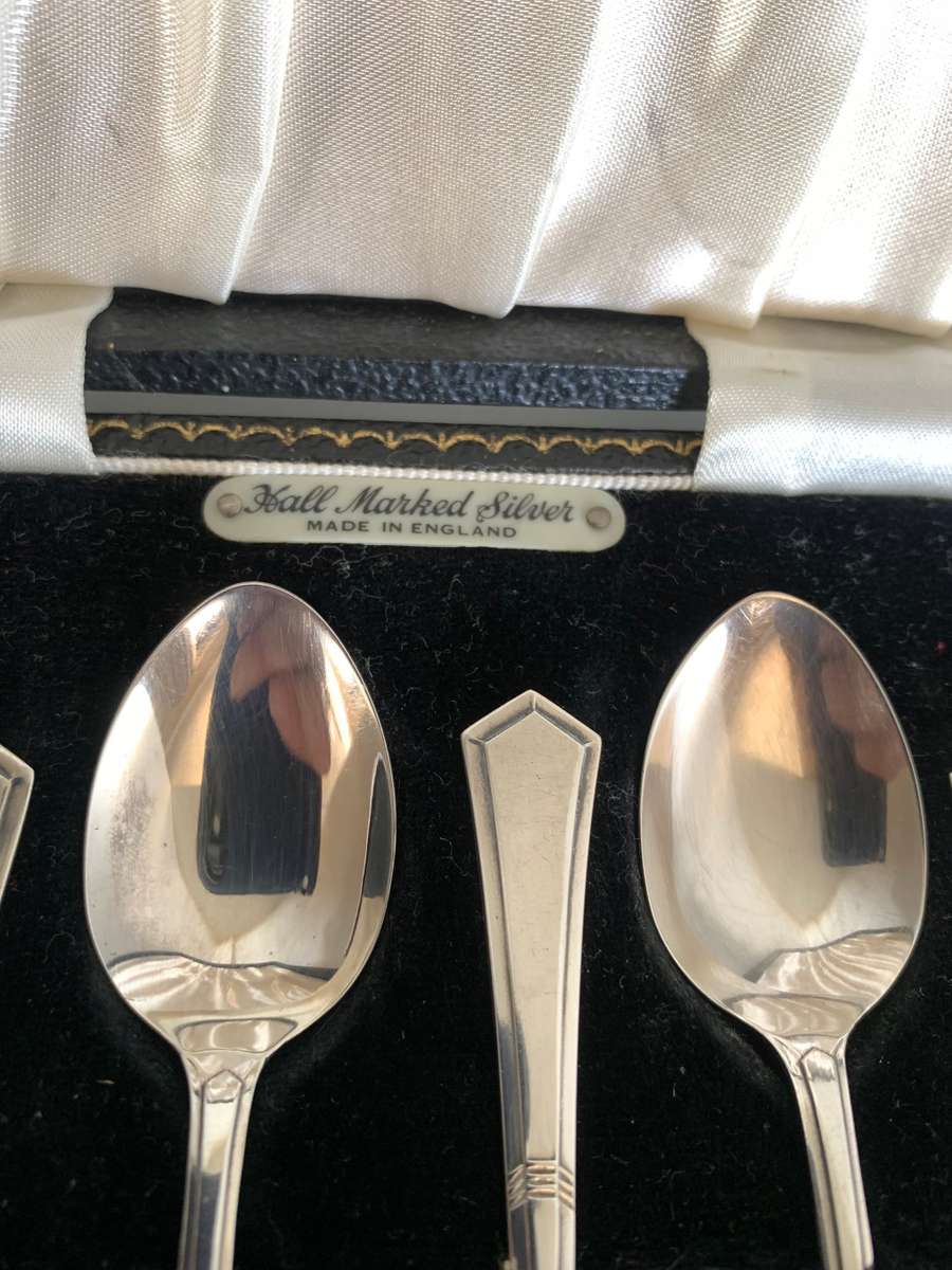 Hallmarked Sterling Silver art deco Coffee/tea spoons (6)
