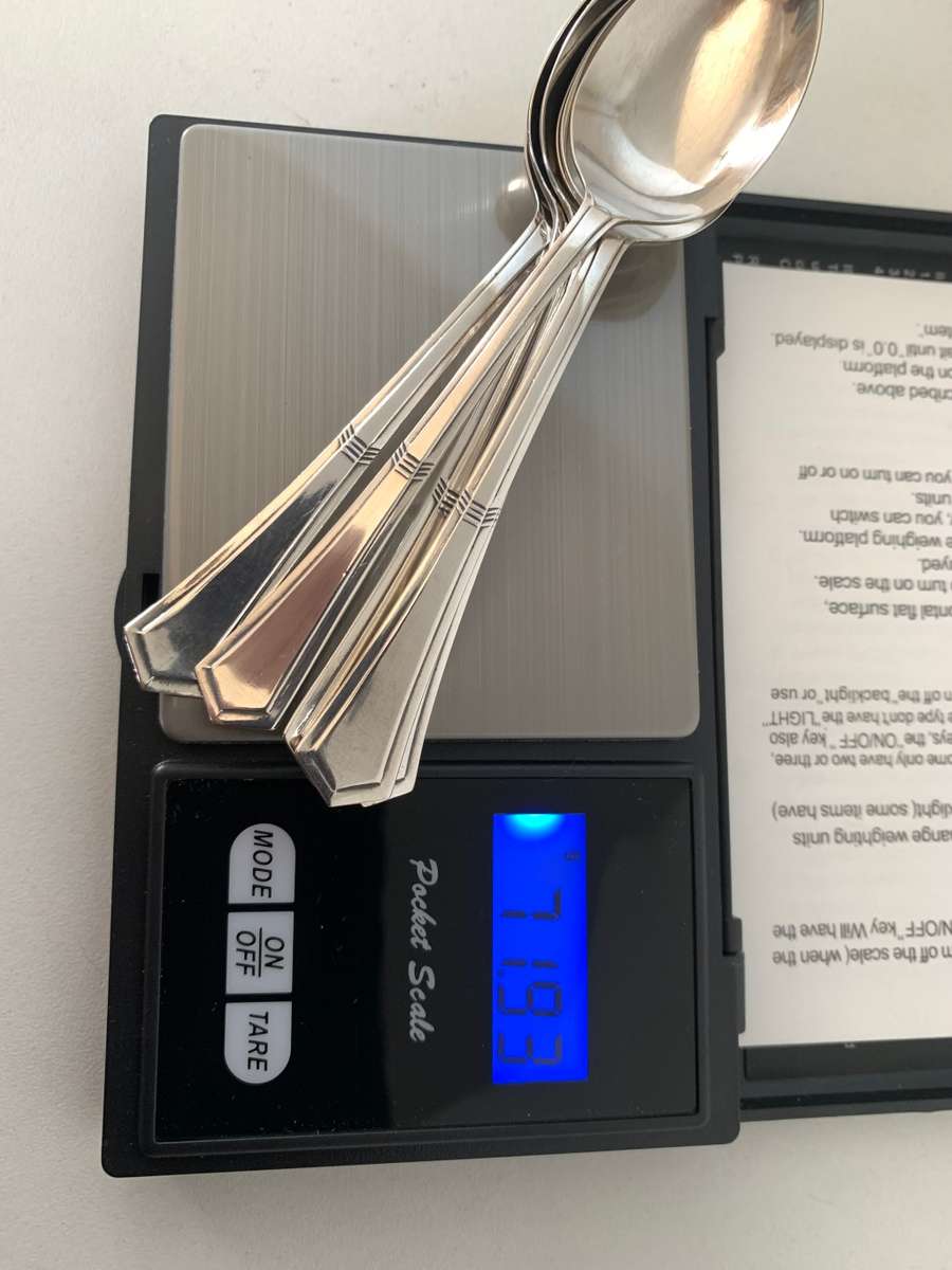 Hallmarked Sterling Silver art deco Coffee/tea spoons (6)