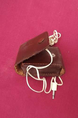 Leather Pouch with a set of Earphones