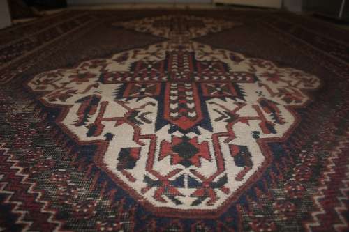 Beautiful large vintage hand-knotted Persian carpet