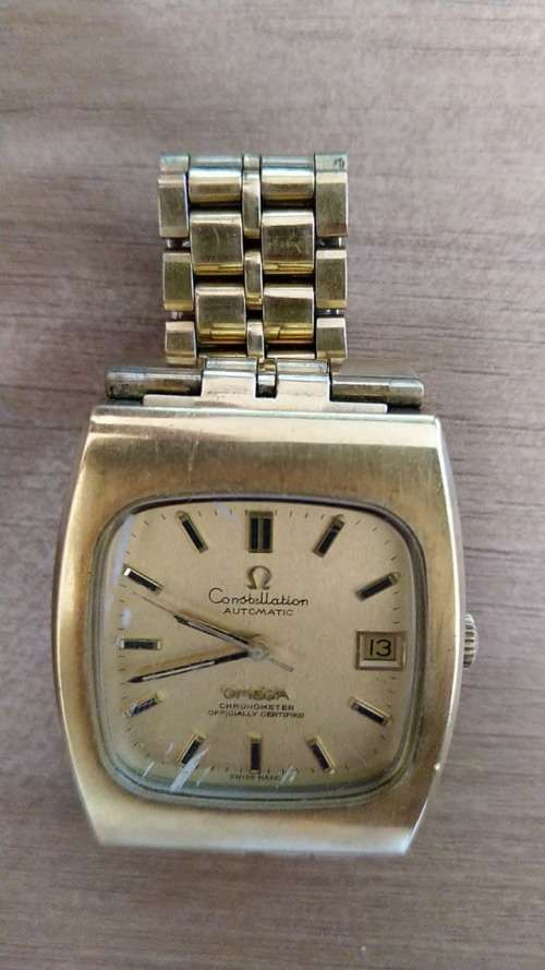 Omega Constellation Classic Mens Automatic Wrist Watch Gold Plated