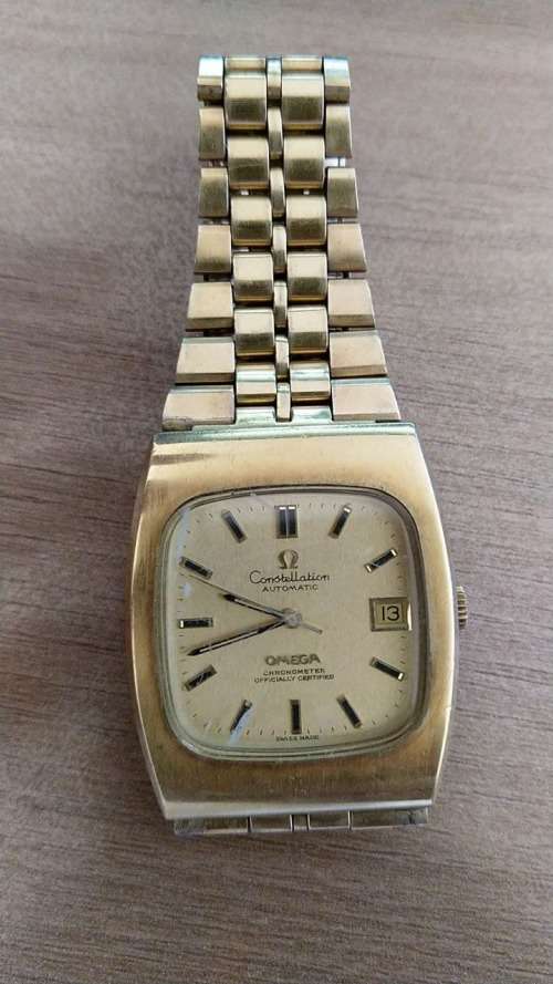 Omega Constellation Classic Mens Automatic Wrist Watch Gold Plated