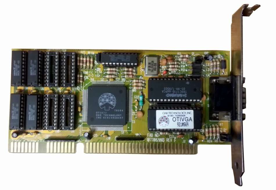 Oak OTI077 ISA VGA Card Rev. F VESA 512kb Memory