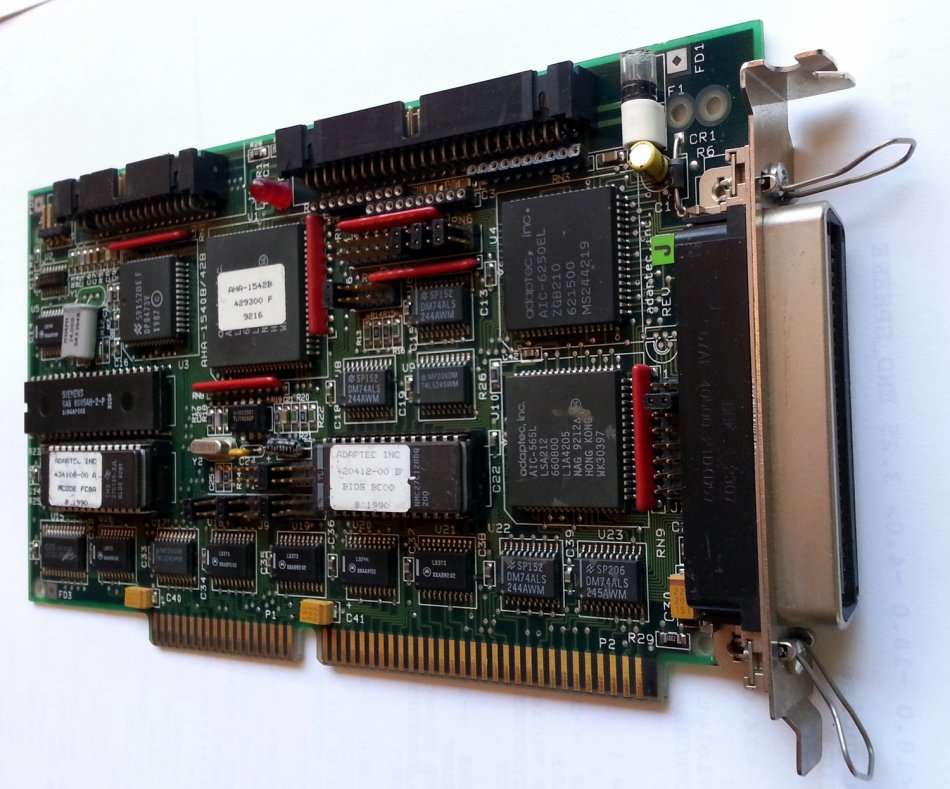Adaptec AHA 1542B ISA 16-Bit SCSI-1 Card and SCSI Cable Bundle (1990)