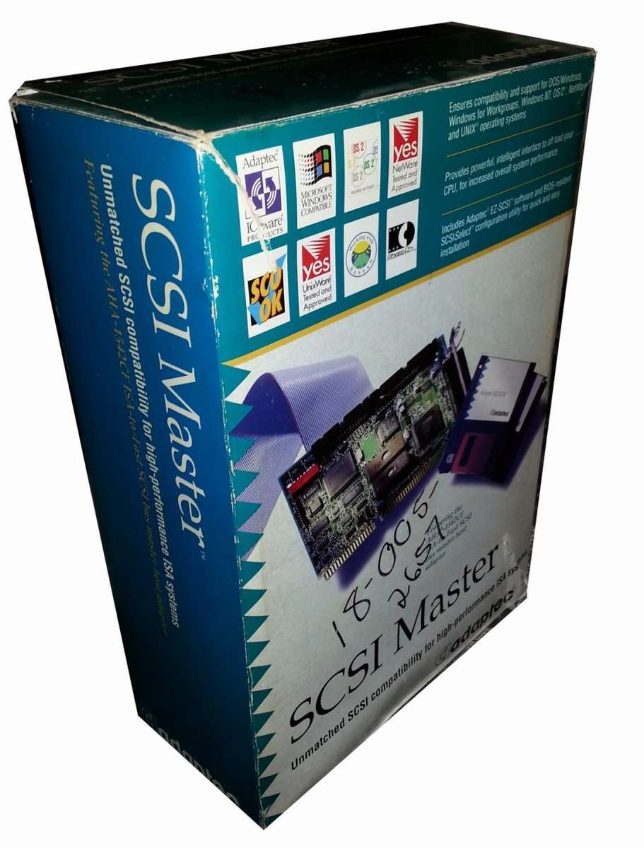 Adaptec AHA 1542B ISA 16-Bit SCSI-1 Card and SCSI Cable Bundle (1990)