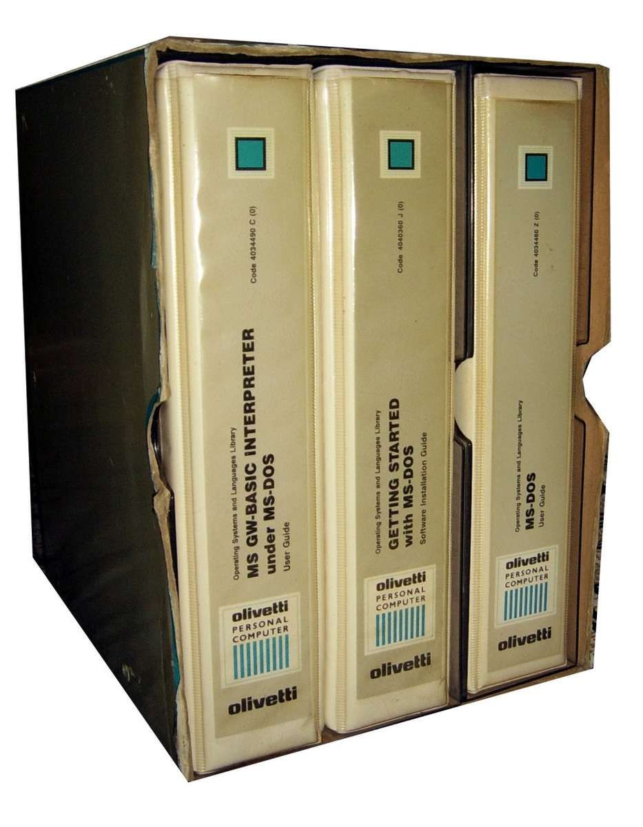 Olivetti M-19 Binder Manuals MS-DOS 3.2 and GW-Basic Guide