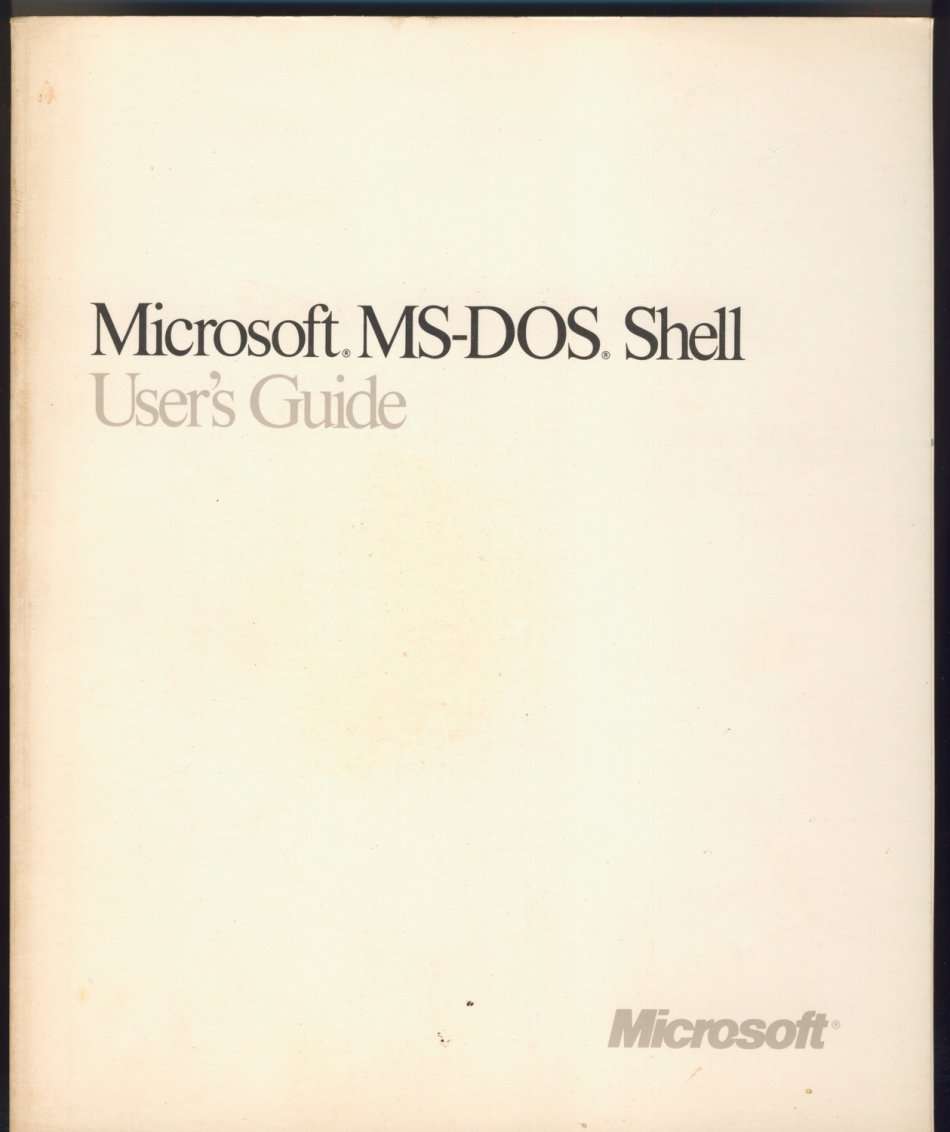 Microsoft MS-DOS 4 User Guide and MS-DOS Shell User Guide Books 1988