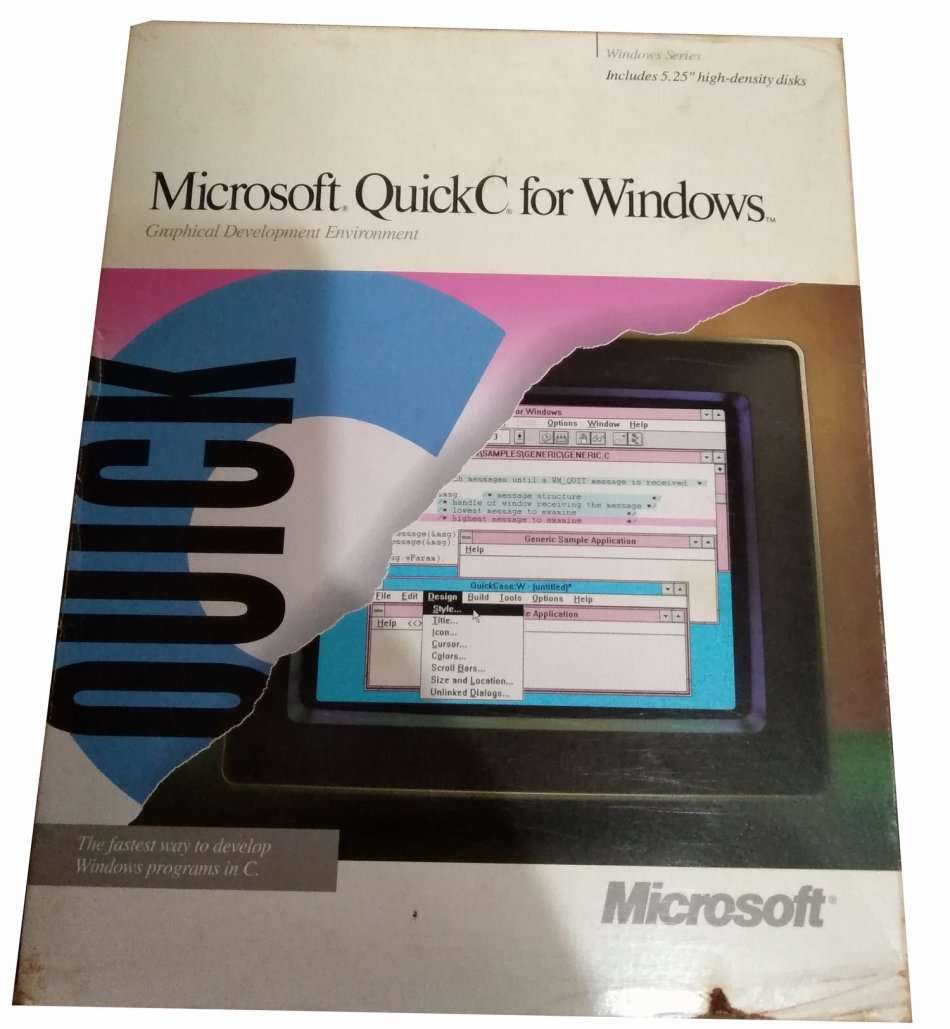 Microsoft Quick C Version 1 for Windows 5.25 inch Floppy Disks (1991)