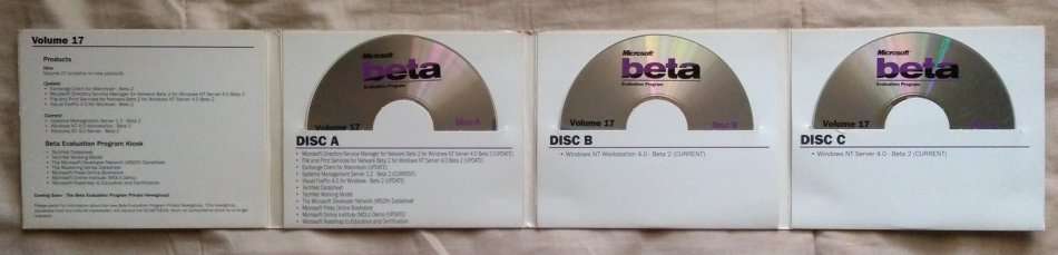 Microsoft Beta Vol 17 3-Disc with Windows NT 4.0 Beta