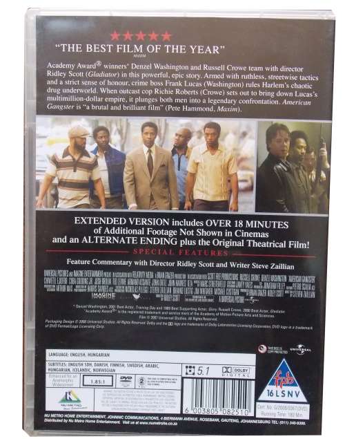 American Gangster Extended Edition (Denzel Washington) DVD