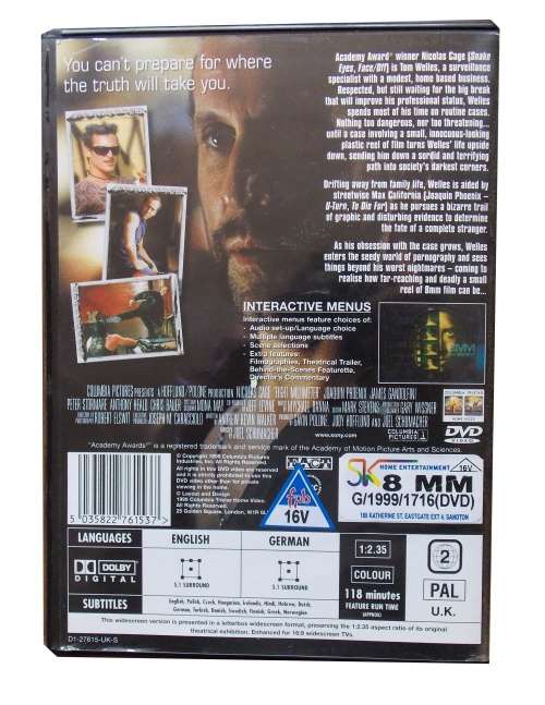 8mm (Nicolas Cage 1998) DVD