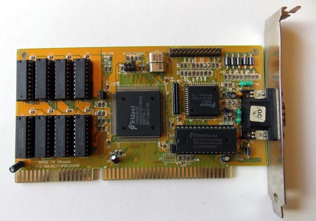 Trident TVGA 8900D ISA Video Card 1mb RAM (1994)