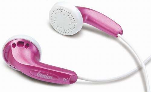Genius GHP-200V Stereo Ear-Bud Headphones Pink