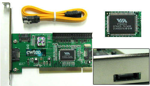 3 PORT SATA SATA + 1 IDE VIA 6421A PCI CARD !! IN STOCK !!