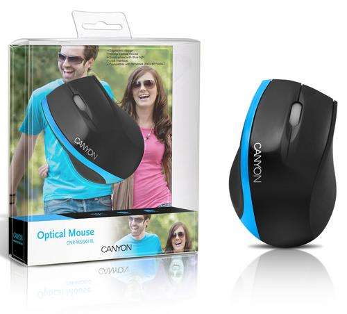 Canyon Mouse Wired Optical 800dpi 3 button Blue Stripe