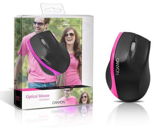 Canyon Mouse Wired Optical 800dpi 3 button Pink Stripe