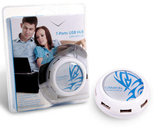 Canyon 7 Port USB Hub, USB Powered as well as external power supply